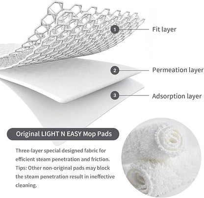 LIGHT 'N' EASY Steam Mop Pads Replacement Reusable Original for S3601/7688ANB/7688ANW/S6/S15（2pcs）