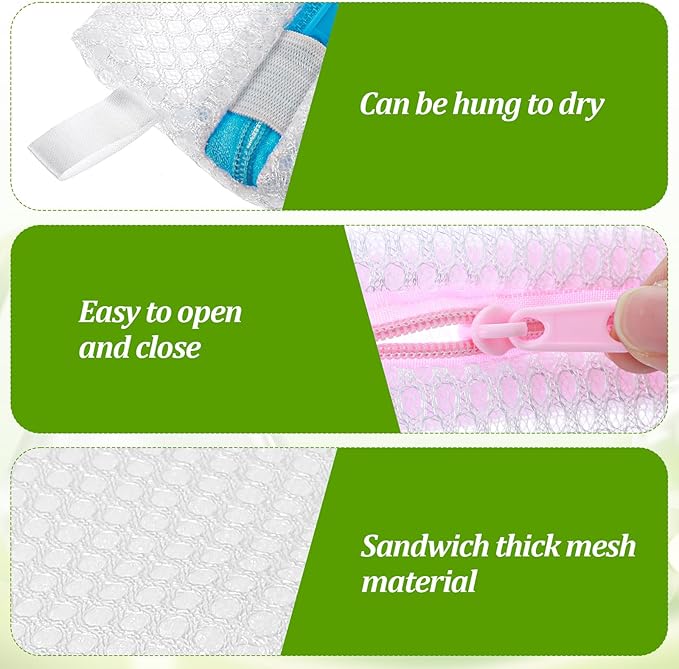 Tyqour 5pcs Small Mesh Laundry Bags, Anti-Sticking Laundry Pod Bags, Durable Polyester Storage Bags for Scented Beads, Travel Laundry Organizer, Protect Delicate Garments