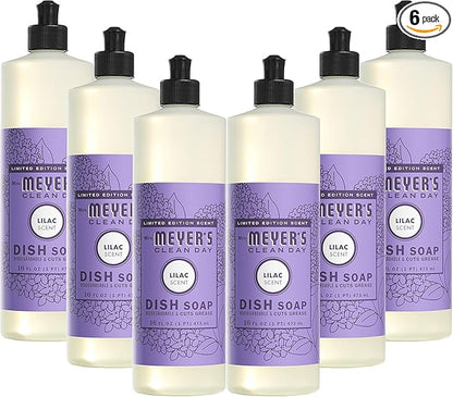 Mrs. MEYER'S CLEAN DAY Liquid Dish Soap, Lilac, 16 fl. oz - Pack of 6