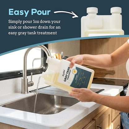 Liquified RV Toilet Treatment - Gray Holding Tank Digester - Odor Eliminator - Lemon Scent - Matts RV Reviews - 3 Pack