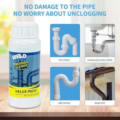 2026 New Wild Tornado Drain Cleaner, Toilet Clogged Drain Solution, Drains Foam Cleaners, for Kitchen Toilet Pipeline Quick Cleaning Tool (1PC)