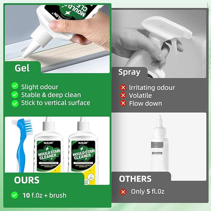 Mold Stain Remover Gel for Washing Machine Cleaner Front Loader Rubber Grout Cleaner Home Stain Removal Gel for Washer Showers Bathroom and Floor Tile - 300ML