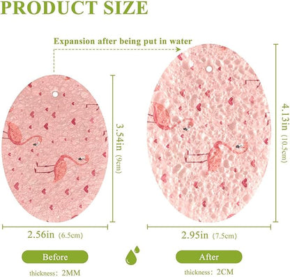 Flamingo Heart Kitchen Scrub Sponges, Pop-up Kitchen Cleaning Sponges Reusable Dish Washing Sponges for Bathroom Household Cleaning 3 Pack - Non Scratch Scrubber