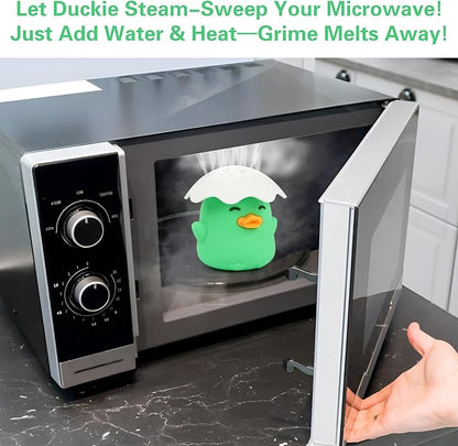 NEW Microwave Steam Cleaner, Duck Microwave Cleaner, Just Add Vinegar and Water, Cut Cleaning Time by Half, Kitchen Gifts Accessories Gadgets (Green)