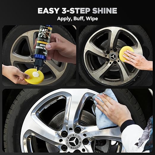 Metal Polishing Compound, WEICA Chrome Polish & Metal Restorer for Cars - Removes Rust, Oxidation & Tarnish from Aluminum, Brass, Stainless Steel - with Protective Coating