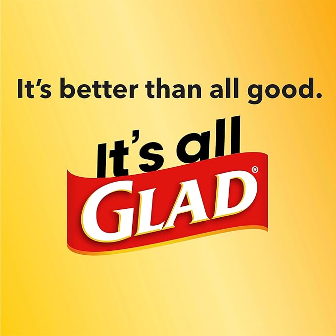 Glad ForceFlex Trash Bags 13 Gallon Gain Lemon Zest | Tall Kitchen | Drawstring | Dual Layer Protection | 40 Count, Pack of 6