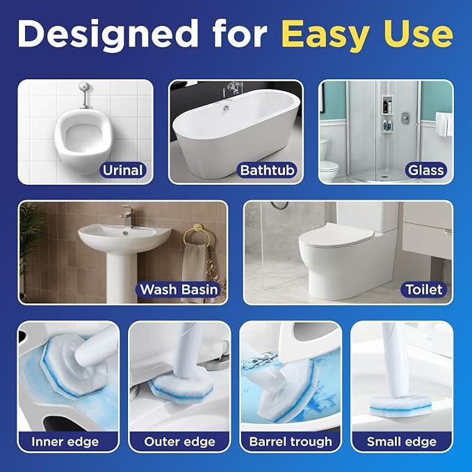 50 Count Upgraded Toilet Wand Refills Compatible with Clorox Toilet Wand – Fresh Fragrance, 5X Cleaning Power, Disposable Brush Replacement Pads with Durable Scrubber Heads