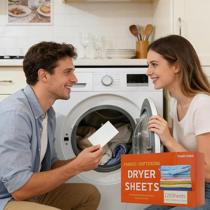 Laundry Softener Sheets, 120 Scented Fabric Softener Sheets, Anti-Static Clothes Detergent, Dryer Laundry For Apartment Washer Dormitory Bathroom Household Use