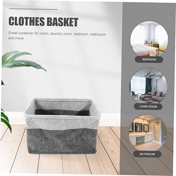 Vaguelly Organizer Laundry Hamper Basket Foldable Felt Basket for Clothes Storage