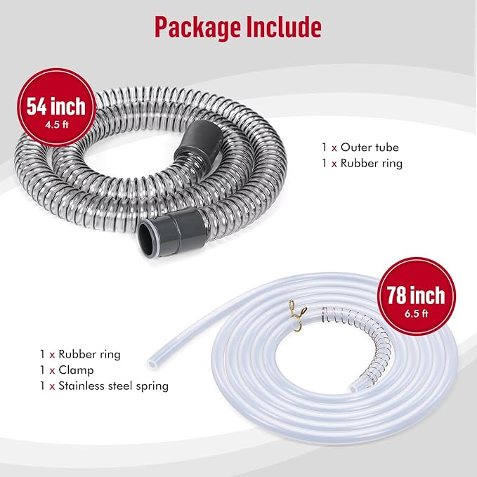 Flexible Extension Hose Attachment Compatible with Hoover CleanSlate Portable Machine FH14000, FH14000V, BH14000V, FH14010, FH14020, FH14050, BH14010V, 54 Inch Carpet Cleaner Tube Replacement Parts