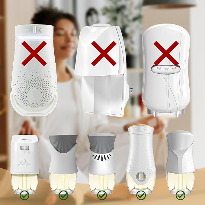Plug In Air Freshener Refills for Home, 12 Count, Spruce, Caramel, Espresso & Raspberry Cinnamon Scents for Bathroom & Office, Compatible with Air Wick & Glade, Not Include Glade Plus