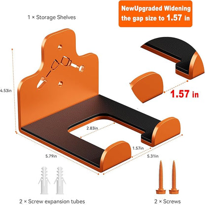 Garage Storage Trimmer Rack, Weed Whackers Holder Organizer Garden Power Tool Hanger Wall Mounted for Garage Trimmer, Hedge Trimmer, Grass Trimmer, Garden Tools,4 Packs(Orange)