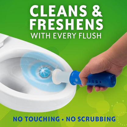 Scrubbing Bubbles Fresh Gel Toilet Bowl Cleaning Stamps, Automatic & Continuous Bathroom Toilet Cleaner Helps Prevent Limescale & Rings, Rainshower Scent, 1 Dispenser with 12 Stamps (6 Count)