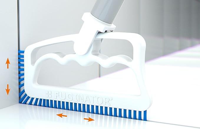 Fuginator Scrub Brush for Tile and Grout: Stiff Nylon Bristle Scrubbing Brush - Bathtub and Shower Scrubber for Floor Joints and Tile Seams - Cleaning Brushes and Supplies for Bathroom and Kitchen