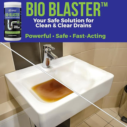 Enzyme Drain and Septic Cleaner and Friendly Bacteria Booster. Extra Large 2 lb. Deodorizes and Unclogs Pipes - Septic Tanks - RV Tanks-and More. No Caustic Chemicals! Dissolves Fats, Oil, and Grease.