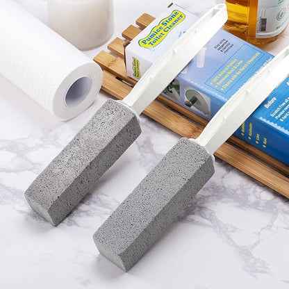 2 Pack Toilet Cleaner Hard Water Build up Remover with Ergonomic Handle, Pumice Stone Cleanning Tool Stain Hard Water Ring Cleaner for Toilet, Pool, Bathroom, Sink