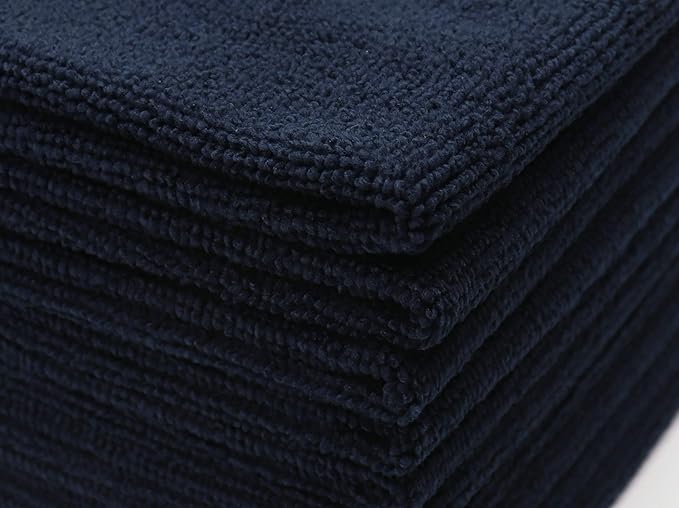 Microfiber Dish Cloths Fast Drying Kitchen Cleaning Cloth Dish Rags Dust Cloths Ultra Absorbent Lint Free Washcloths 12inch x 12inch 10 Pack (Black)