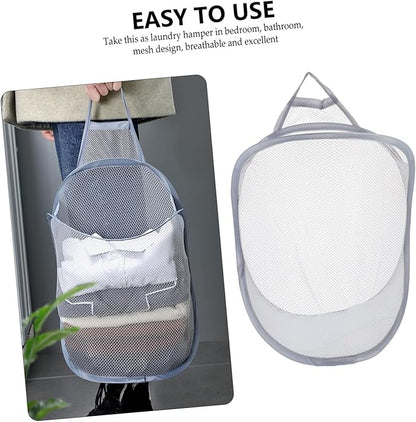 Zerodeko 2pcs Wall-mounted Folding Dirty Clothes Organizer Baskets Breathable Hanging Storage for Bedroom and Bathroom Space-saving Laundry