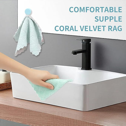 10 Pack Kitchen Dish Cloths Dish Towels,Super Absorbent Coral Fleece Cloth,Premium Dishcloths,Nonstick Oil Washable Fast Drying Dish Rags,Reusable Cloth forTable Chair Dish Glass