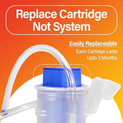 Self Cleaning Toilet System - Automatic Toilet Bowl Cleaner with Starter Cartridge, Lasts Up 3 Months Continuous Cleaning - Refillable Toilet Bowl Cleaner for Stains, Rings, and Odor