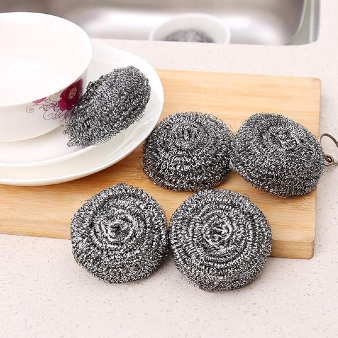 6 Pack Stainless Steel Scrubber,Reusable Metal Scrubber for Sinks,Ovens,Bathroom,Kitchens Cleaning,Heavy Duty Metal Scrubber for Scrubbing BBQ Grills,Dishes,Pots,Cast Iron,Stoves,Pans