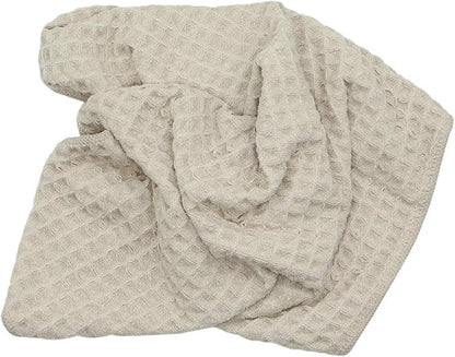 Waffle Weave Absorbent Kitchen Dish Towels - Thick Microfiber 16Inch x 24Inch 3 Pack Khaki