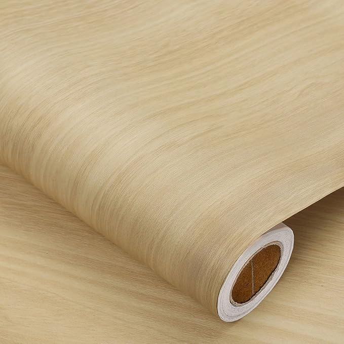 Heroad Peel and Stick Wallpaper Wood Contact Paper Maple Wood Grain Contact Paper Thicken Wallpaper Textured for Cabinets and Drawers Countertops Waterproof Self Adhesive Vinyl 17.5" x 393"