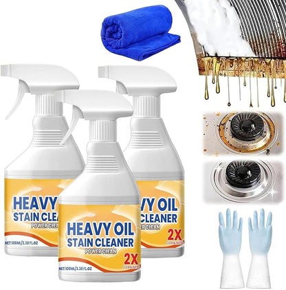 Kitchen Cabinet Cleaners and Polishers, All-Purpose Kitchen Heavy Oil Cleaning Agent, Grease Remover, Multipurpose Kitchens Cleaner Spray for Countertops,stovetop, Ovens and Appliances (3Pcs)