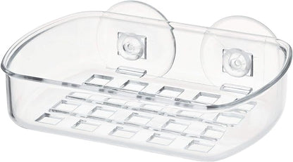 iDesign BPA-Free Plastic Suction Bar Soap Dish - 5.25" x 4" x 2", Clear,19600