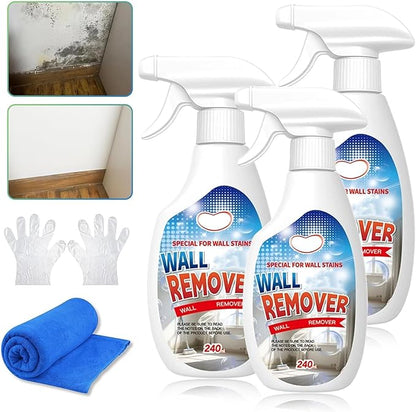 Fast Acting Anti Wall Cleaner Spray, New 8oz Highly Painted Effective Wall Stain Remover, Dust Removal Foam, Multi-Surface Use, Long-Term Protection without Damaging for Bathrooms, Kitchens (3PCS)