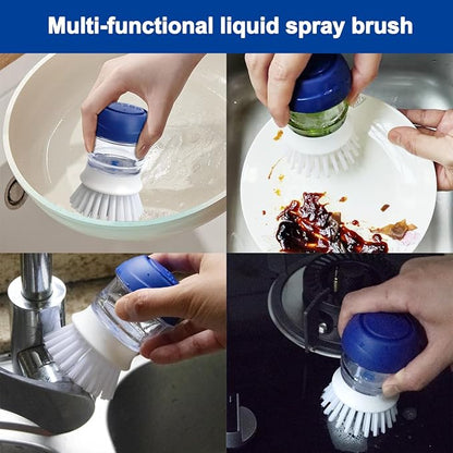 CELOX Soap Dispensing Dish Brush with Holder, Dish Scrub Brush with Holder