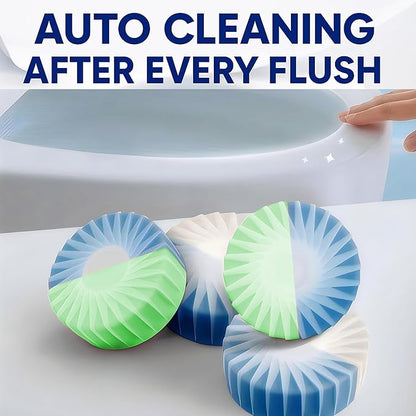 Automatic Toilet Bowl Cleaner Tablets, 10 Pack Long-Lasting Toilet Tank Cleaner for Bathroom, Blue Water Freshener, Prevents Stains & Odor, Safe for All Toilets - 10 Pack (Green+Blue)