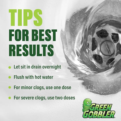 Green Gobbler Drain Clog Remover With 5 Pack of Drain Snake Tools | Drain Opener | Drain cleaner | Toilet Clog Remover