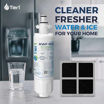 Tier1 RWF1052 ADQ36006101 Refrigerator Water & Air Filter Combo | Replacement for LG LT700P & Kenmore 9690 Fridge Filter - Lasts up to 6 Months | Easy Install | Odor Control | Great Tasting Water