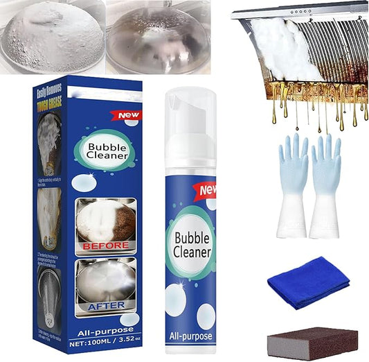All Purpose Rinse Cleaning Foam, All-Purpose Rinse-Free Cleaning Spray, Super Foam Bubble Cleaner, Super Powerful Multi Purpose Foam Cleaner, Stain Removal Kit for Kitchen (100ml-1)