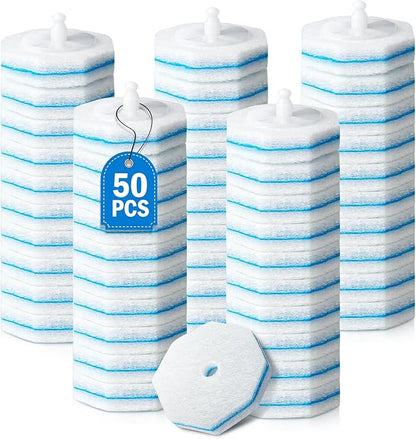50PC Toilet Bowl Wand Refills, Replacement Heads for Bathroom Washroom Cleaning Pads, Disposable Toilet Brush Refills Compatible with Household Brushes Scrubbers Cleaning Refill Pack Local Stock