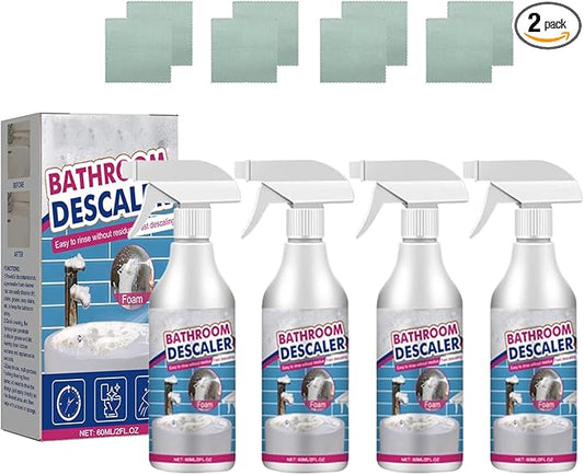 2025 New Bathroom Descaler Foam Cleaner, All Purpose Rinse Cleaning Foams Spray, Stubborn Stains Cleaner, Suitable for Faucets Bathtubs Tiles Glass (4pcs)
