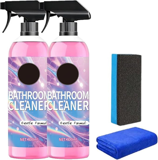 Bathroom Cleaner, Powerful Pink Bathroom Cleaner Spray, Bathrooms Descaler Foam Cleaners for Sink Tub Floor Tile， Gentle Formula (2Pcs)