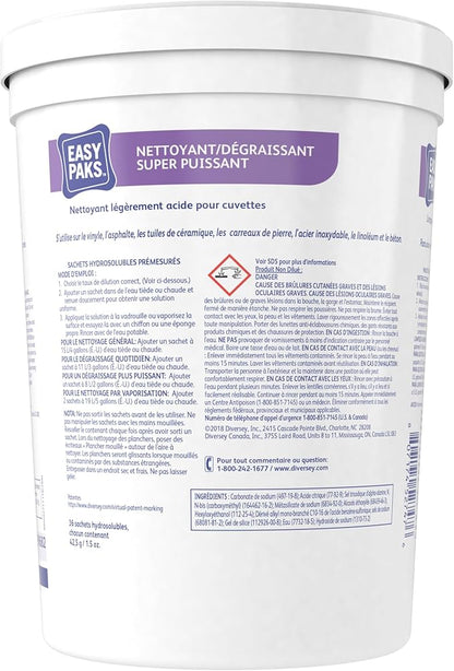 Diversey 990682 Easy Paks Heavy Duty Cleaner & Degreaser, Non-Corrosive Floor & Hard Surface Cleaner 1.5-oz Pods, 36-Paks, 1-Tub (Pack of 2)