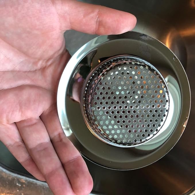 Kitchen Sink Drain Strainer Sink Stainless Steel Protectors for Kitchen Sink Stopper Dishwasher Safe Catcher Basket Cover Filter Trap Screen Large Wide Rim 11.5cm/4.5" Diameter (2.75in)