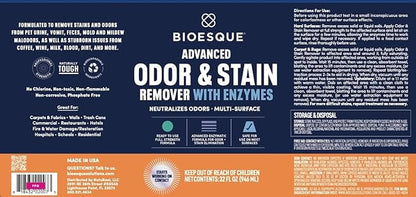 Bioesque Advanced Odor & Stain Remover with Enzymes, 32 Fl Oz (Pack of 12)