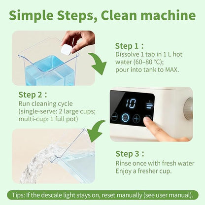 ORIENTLEAF Coffee Maker Cleaner, Coffee Maker Cleaner Tablets Compatible With Nespresso, Keurig, Ninja and more Major Brands, Descaler for Coffee Machine 12 Pack