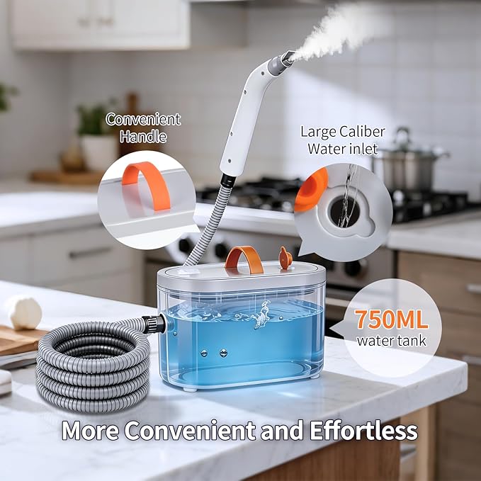 Steam Cleaner for Home, Portable Handheld Steamer for Cleaning, 15s-Fast Heat-Up,steamer for car detailing,Home, Kitchen, Bathroom, Tile, Grout, Floor