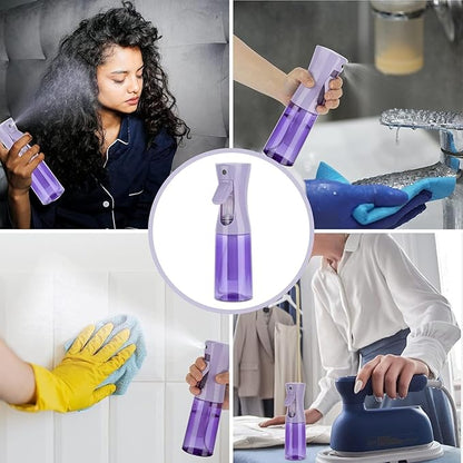 Spray Bottle for Hair (10.15OZ /300ML) Continuous Ultra Fine Mist Sprayer for Hair, Salons, Barber, Plants, Skin Care, 1 Plack Clear Purple