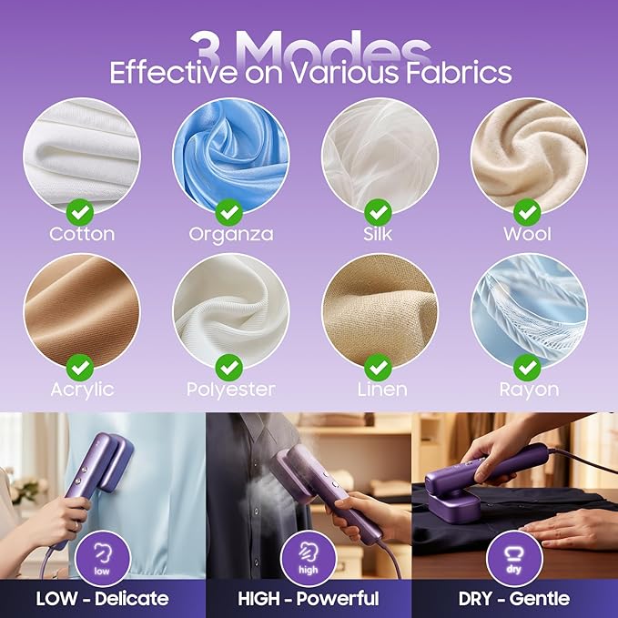 Travel Steamer for Clothes, 100–230V Dual Voltage 2-in-1 Handheld Garment Steamer & Iron, 15s Fast Heat-Up, 80ml Leak-Proof Tank, Large Ceramic Plate, Auto Shut-Off, Portable for Home & Travel