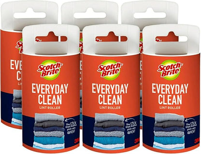 Scotch-Brite Everyday Clean Lint Roller Refills 6 Roller Refills 420 Sheets White