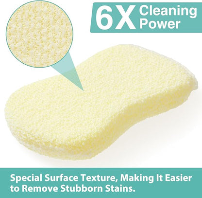 Kitchen Sponges, Dish Scrub Sponge 12 Pack Odor-Resistant, Quick-Drying, Non-Scratch for Washing Dishes, Pans, Pots & Nonstick Cookware