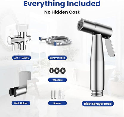 Handheld Bidet Sprayer for Toilet, Jet Sprayer for Toilet Muslim Shower, Adjustable Cloth Diaper Sprayer Bidets Attachment for Toilet, Toilet Bidet Sprayer with Bidet Hose for Feminine Wash