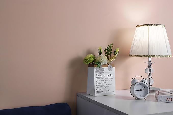 HeloHo 394"X15.7" Solid Meat Pink Wallpaper Matte Textured Contact Wallpaper Peel and Stick Modern Self Adhesive Removable Waterproof Paper for Living Room Bedroom Decor