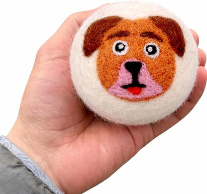 Wool Dryer Balls 6-Pack 100% Natural New Zealand Wool, Handmade in Nepal Reusable Laundry Balls, Faster Drying, Softer Clothes, Anti-Static, Dryer Sheets Alternative (Orange Dog)